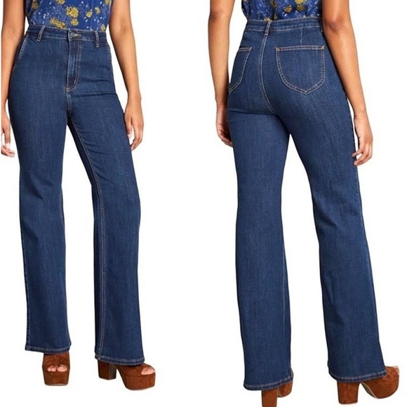 Modcloth Denim - 23. PLUS ModCloth Grier Wide Leg Jeans 70’s Era High Rise Flare Size 24